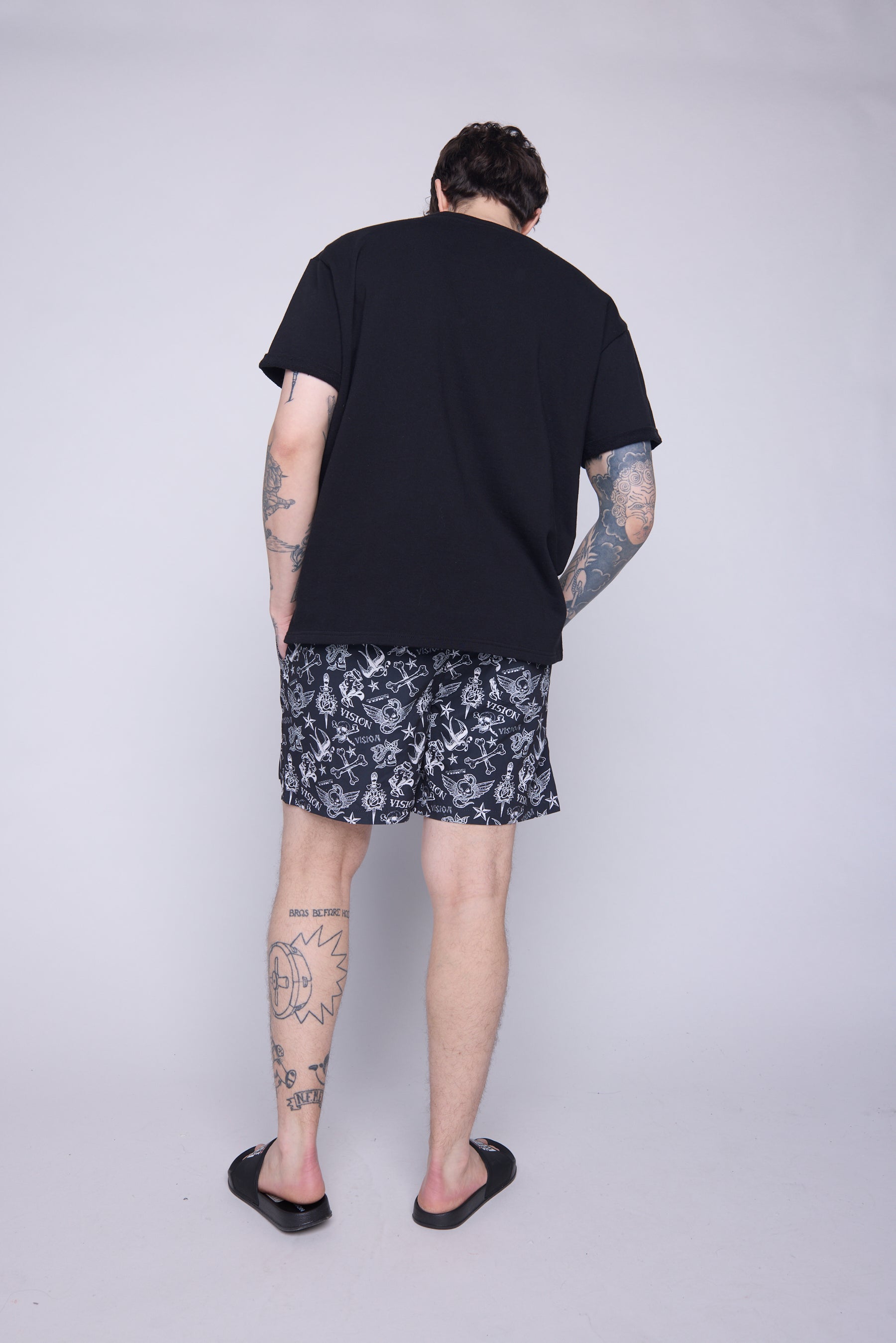 Vision Street Wear Aop Tattoo Swim Shorts Black