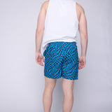 Vision Street Wear AOP Spiral Checker Swim Shorts Blue