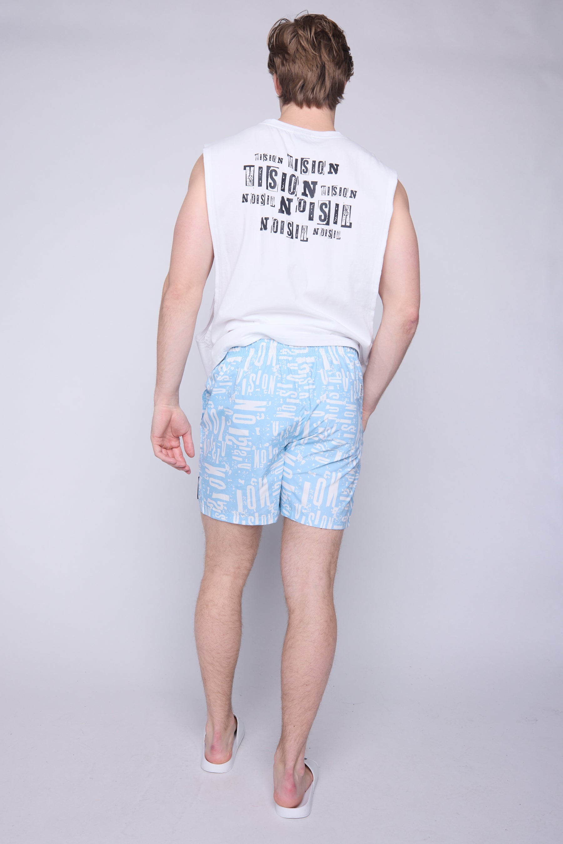 Vision Street Wear Aop Swim Shorts Blue Cloud