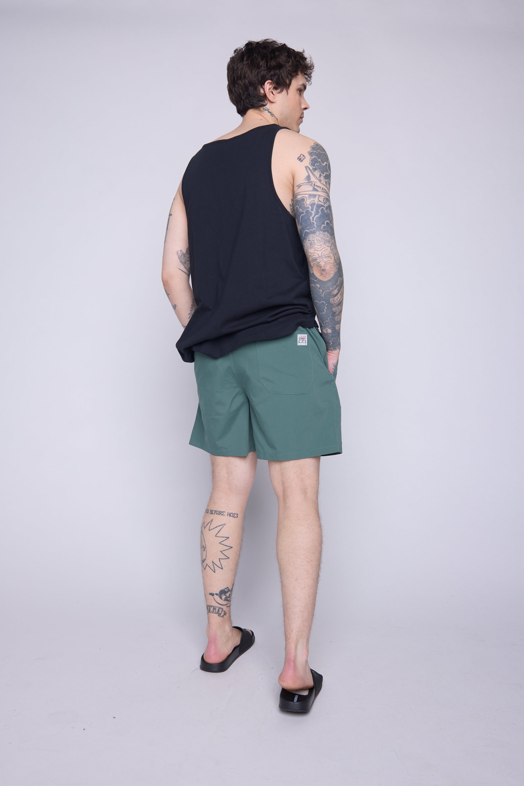 Vision Street Wear Solid Swim Shorts Moss