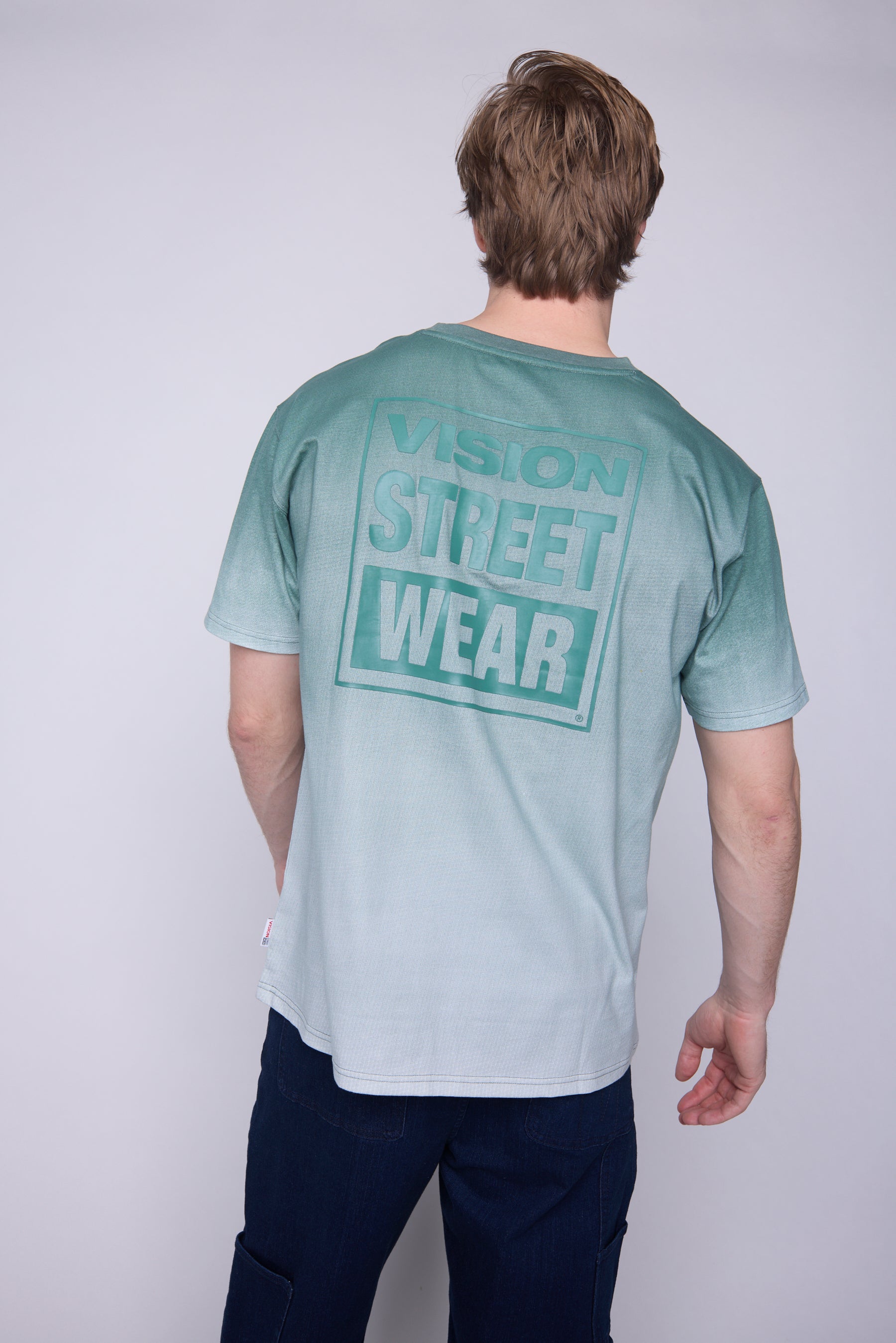 Vision Street Wear Ombre Box Logo T-Shirt Moss