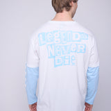 Vision Street Wear Crew Neck Full Long Sleeve Fooler Ivory & Blue Cloud