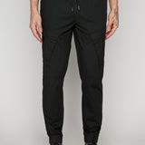 COHEN - 5 Pocket Stretch Poplin Cargo Jogger - Black