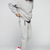 HENDRIX - 5 Pocket Moto Stitch French Terry Jogger - Light Grey