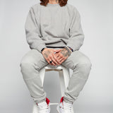 HENDRIX - 5 Pocket Moto Stitch French Terry Jogger - Light Grey