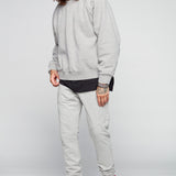 HENDRIX - Jogger Coutures Moto 5 poches en French Terry - Gris Pale