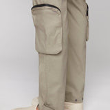 TRAVIS - Utility Cargo Stretch Poplin Pants with Adjustable Hem - Light Olive