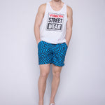 Vision Street Wear AOP Spiral Checker Swim Shorts Blue