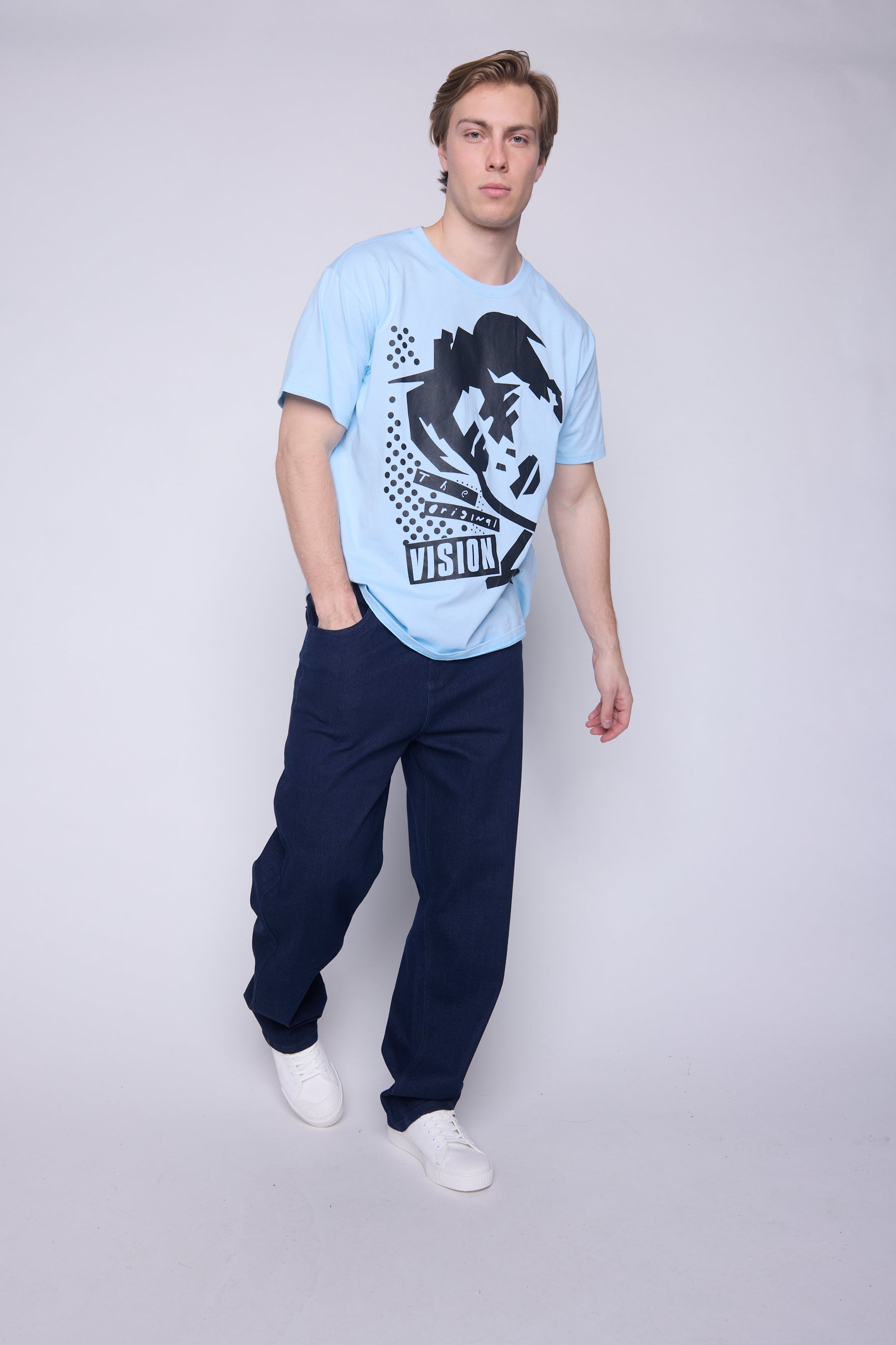 Vision Street Wear 80's Retro T-Shirt Blue Cloud