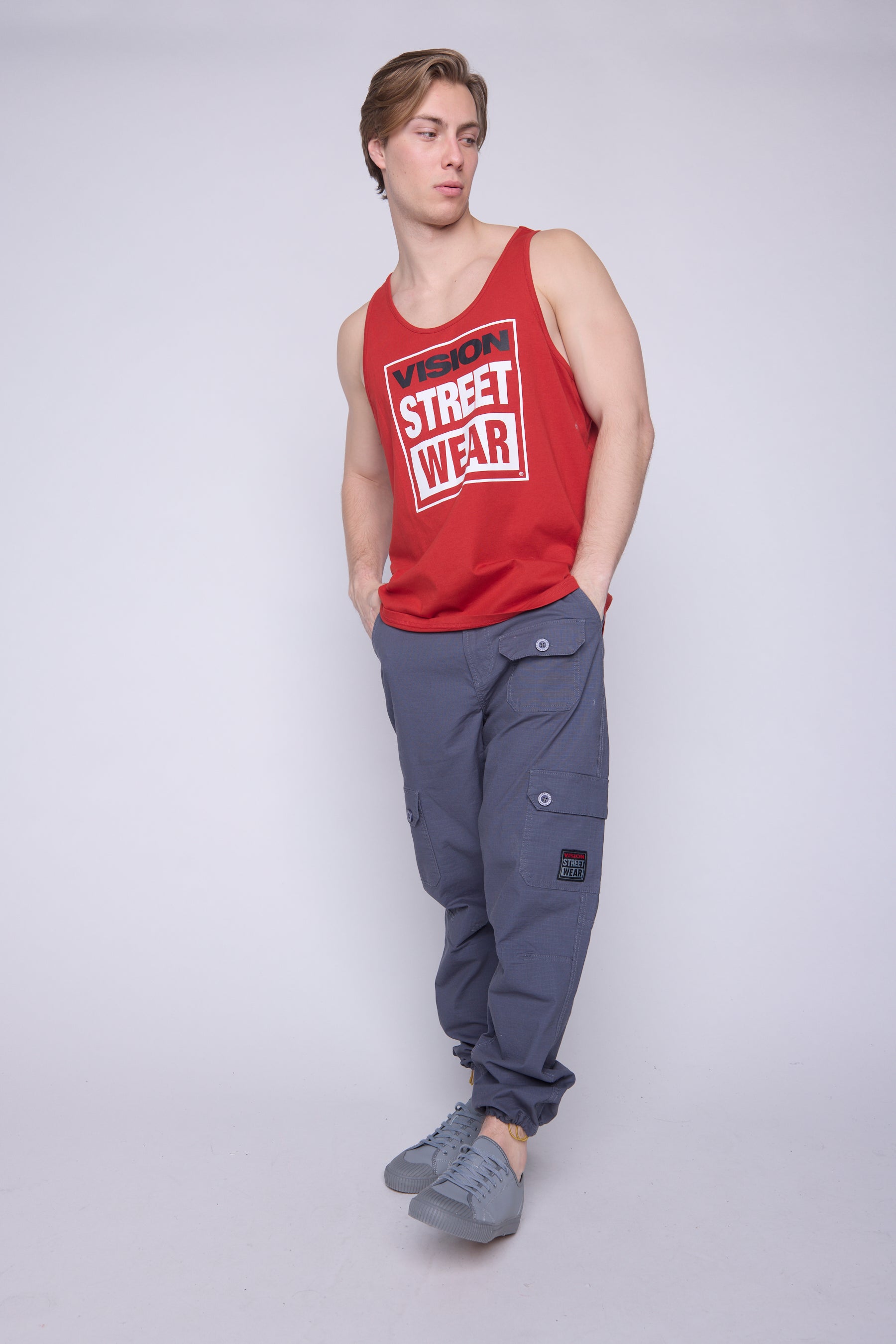 Vision Street Wear Tank Top Classic Box Logo Red