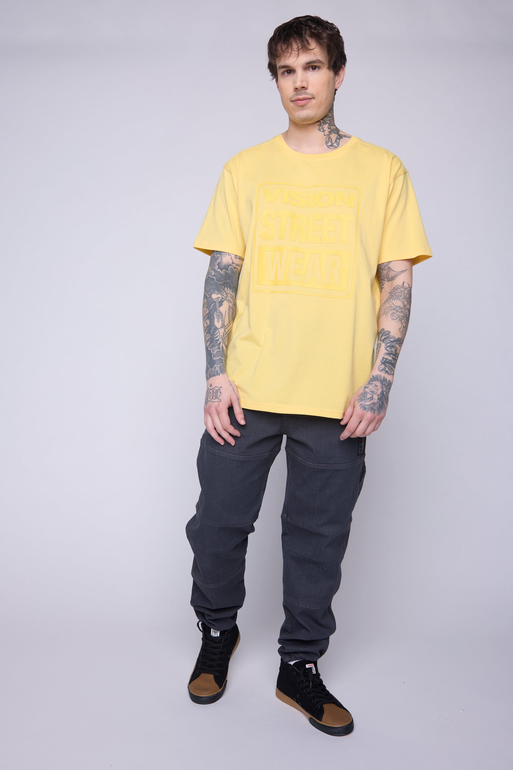 Vision Street Wear Tonal Printed Logo T-Shirt Butter