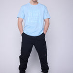 Vision Street Wear Tonal Printed Logo T-Shirt Blue Cloud