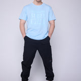 Vision Street Wear Tonal Printed Logo T-Shirt Blue Cloud