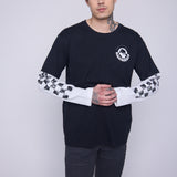 Vision Street Wear Crew Neck Full Long Sleeve Fooler Black & Ivory