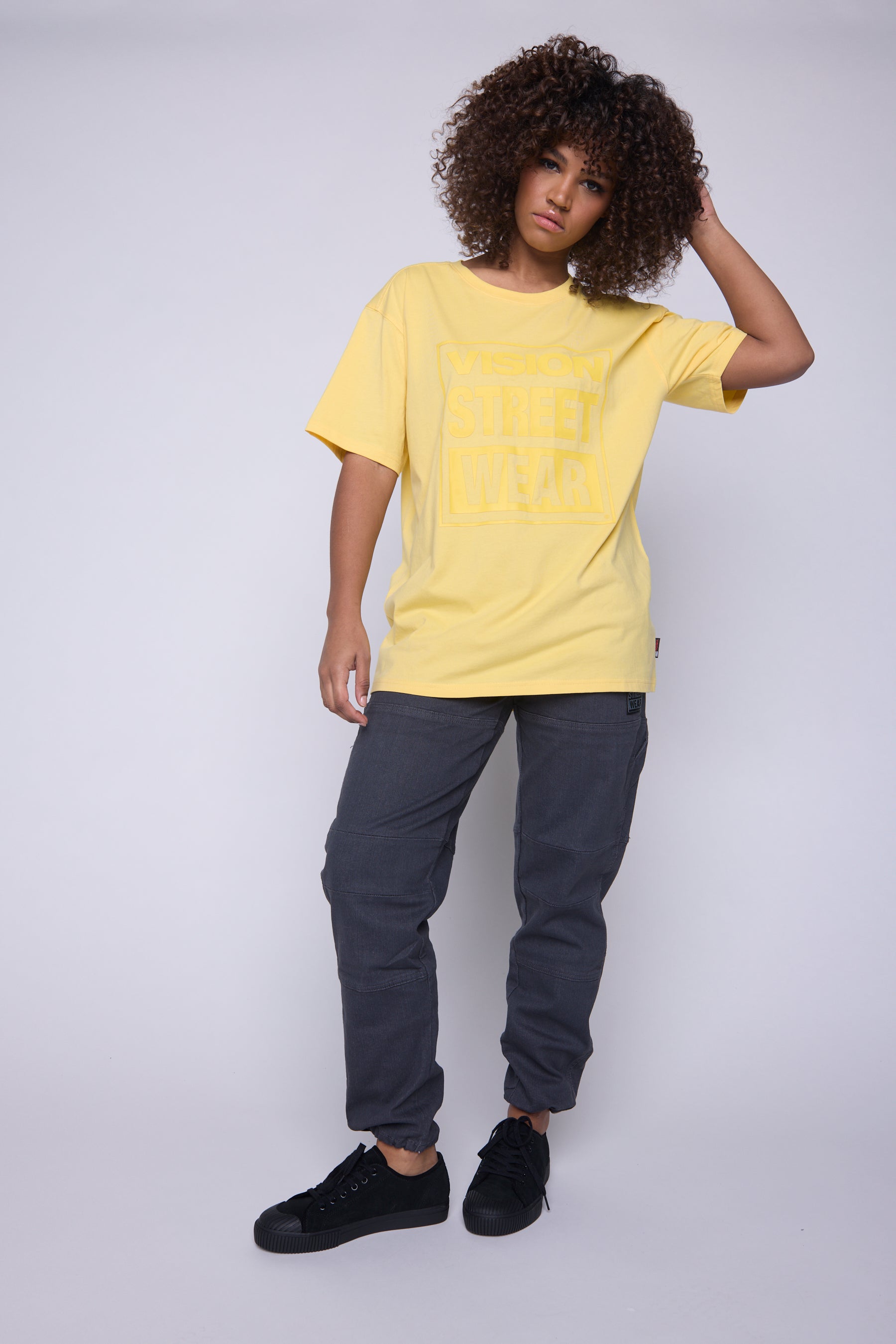 Vision Street Wear Tonal Printed Logo T-Shirt Butter