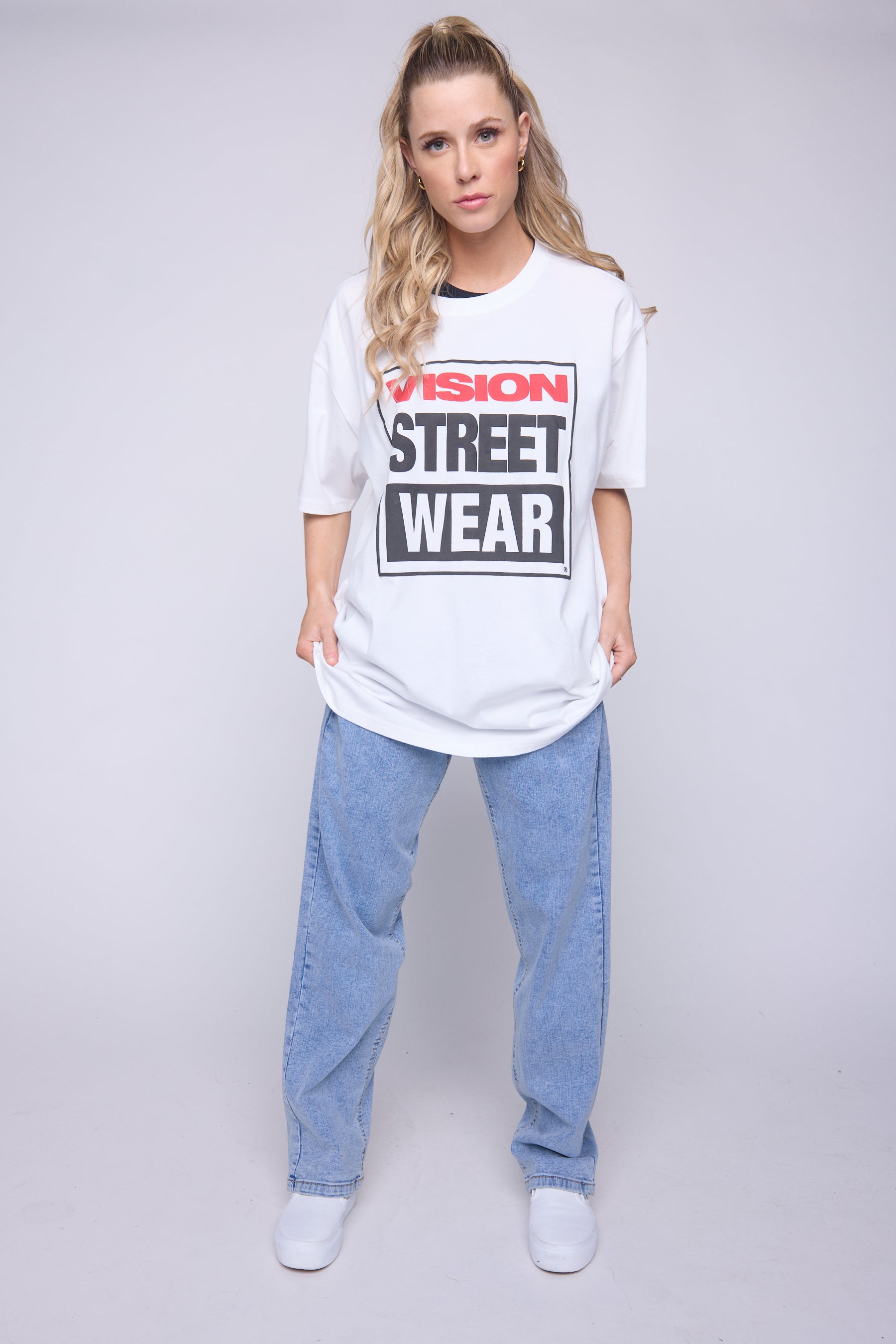 Vision Street Wear Puffy Print Box Logo T-Shirt Ivory