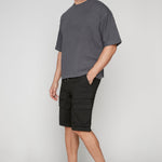 JUDE - Mens Multi Cargo Shorts - Black DNM.WORKS