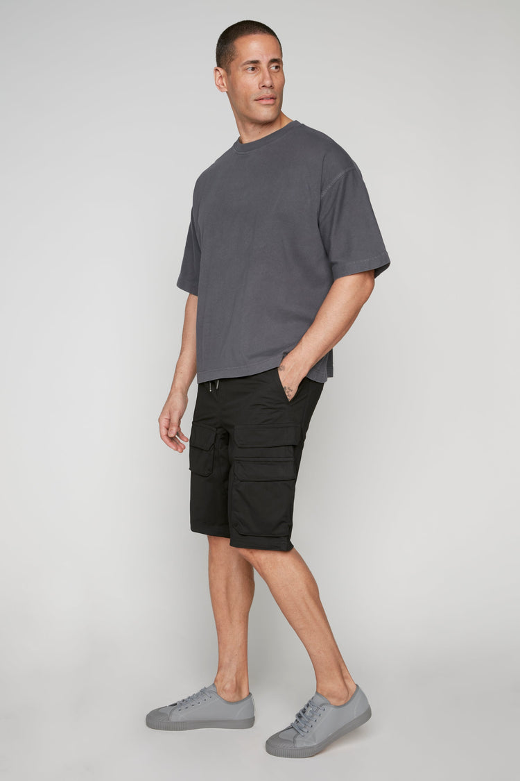 JUDE - Mens Multi Cargo Shorts - Black DNM.WORKS