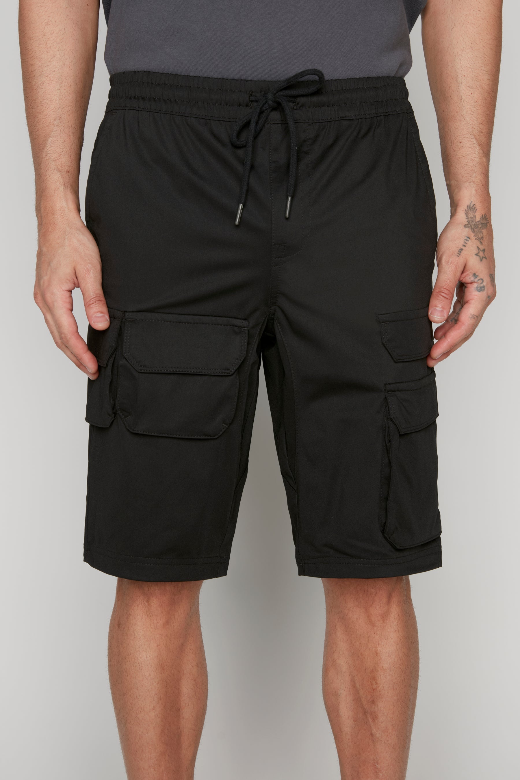 JUDE - Mens Multi Cargo Shorts - Black DNM.WORKS