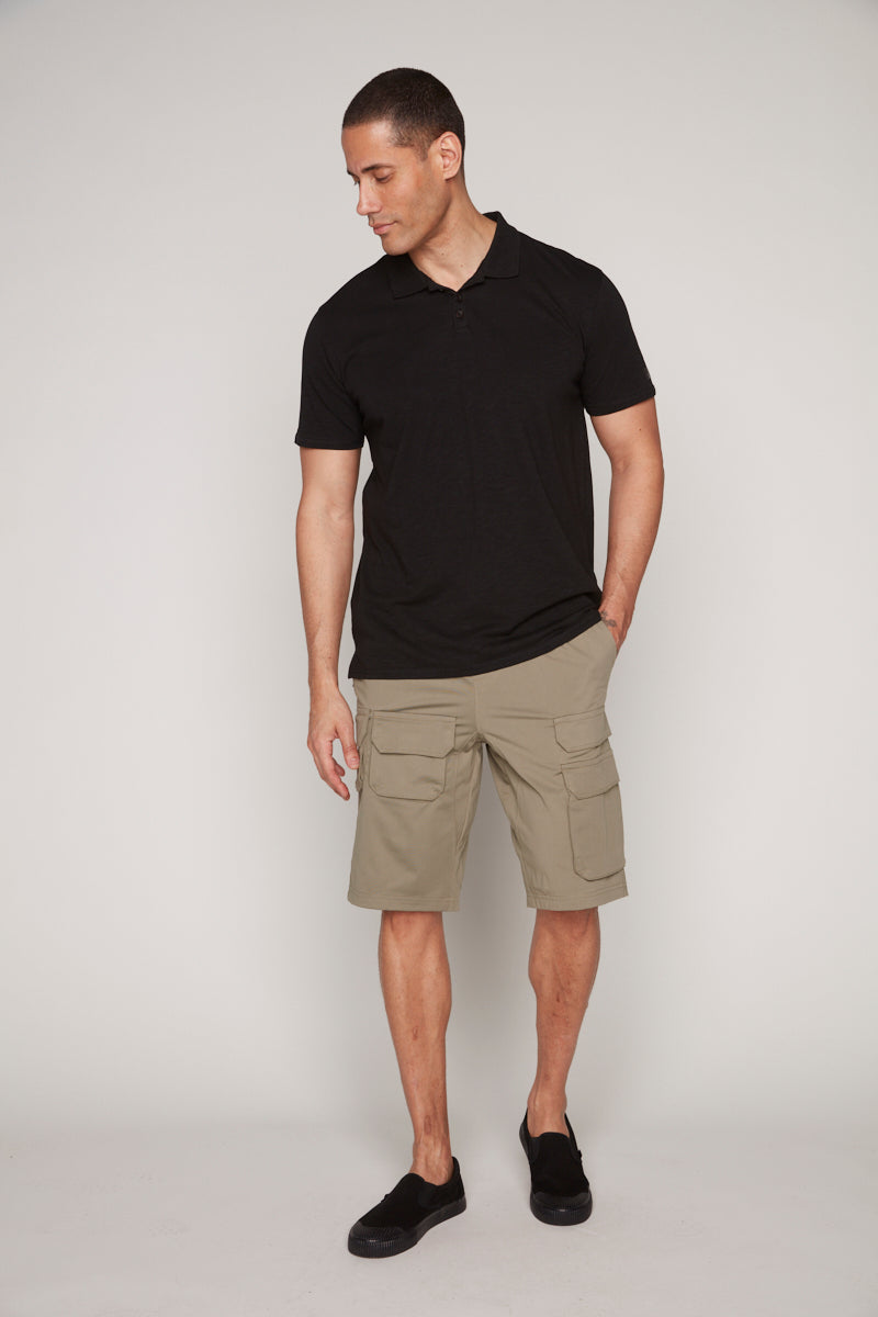 JUDE - Mens Multi Cargo Shorts - Light Olive DNM.WORKS