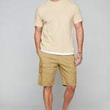 JUDE - Mens Multi Cargo Ripstop Shorts - Beige - DENIM SOCIETY