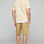 JUDE - Mens Multi Cargo Ripstop Shorts - Beige - DENIM SOCIETY