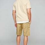 JUDE - Mens Multi Cargo Ripstop Shorts - Beige - DENIM SOCIETY