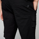 JUDE - Mens Multi Cargo Ripstop Shorts - Black - DENIM SOCIETY