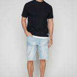 KRAVITZ - Mens Shorts With Bellowed Cargo pockets - Blue Bleach