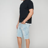 KRAVITZ - Mens Shorts With Bellowed Cargo pockets - Blue Bleach