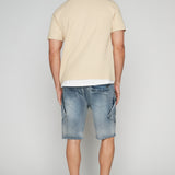 KRAVITZ - Mens Shorts With bellowed Cargo pockets - Vintage Light Blue Wash