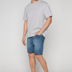 LENNON - Mens Rolled-Up Shorts - Medium Blue Acid Wash DNM.WORKS