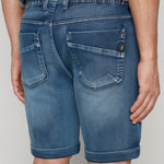 LENNON - Mens Rolled-Up Shorts - Medium Blue Acid Wash DNM.WORKS