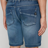 LENNON - Mens Rolled-Up Shorts - Medium Blue Acid Wash DNM.WORKS