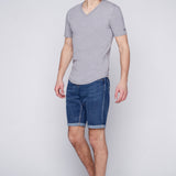 LENNON - Mens Rolled-Up Shorts - Classic Medium Blue