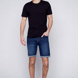 LENNON - Mens Rolled-Up Shorts - Dark Indigo Rinse