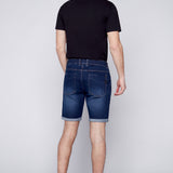 LENNON - Short Roulé Pour Homme - Délavage Indigo Moyen