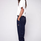 OLI - Pantalon coupe ample avec ourlets ajustables - Denim Indigo