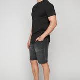 PHOENIX - Mens Flex Denim Moto Short - Dark Grey Wash