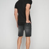 PHOENIX - Mens Flex Denim Moto Short - Dark Grey Wash