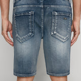 PHOENIX - Mens Flex Denim Moto Short - Vintage Light Blue Wash