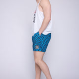 Vision Street Wear AOP Spiral Checker Swim Shorts Blue