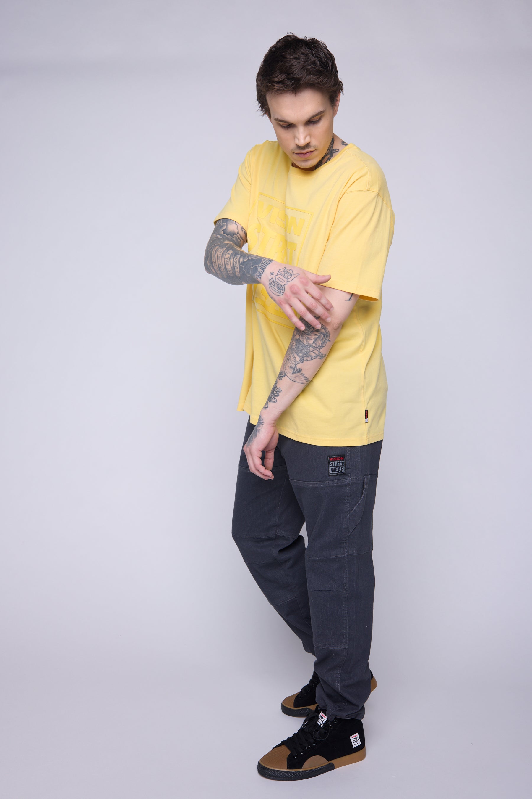 Vision Street Wear Tonal Printed Logo T-Shirt Butter