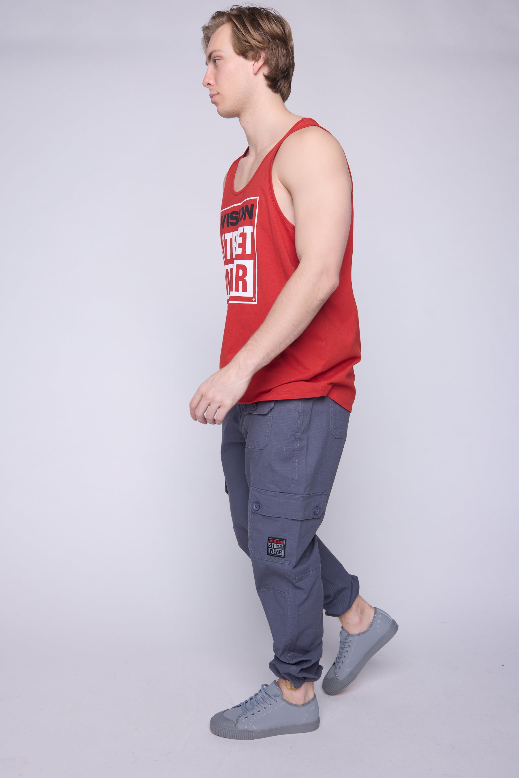 Vision Street Wear Tank Top Classic Box Logo Red