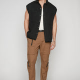 TRAVIS - Utility Cargo Stretch Poplin Pants with Adjustable Hem - Tobacco