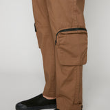 TRAVIS - Utility Cargo Stretch Poplin Pants with Adjustable Hem - Tobacco