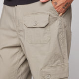 GELFAND - Loose Fit Cargo Pant with Adjustable Hems - Light Olive Ripstop