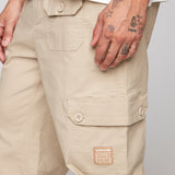 GELFAND - Loose Fit Cargo Pant with Adjustable Hems - Tan Ripstop