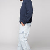 OLI - Loose Fit Pant with Adjustable Hems - Light Blue Denim