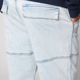 OLI - Loose Fit Pant with Adjustable Hems - Light Blue Denim